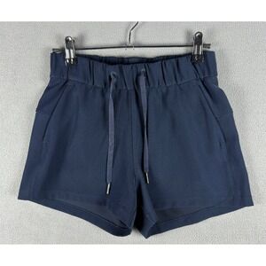 Lululemon Shorts Size 2 Navy Blue On The Fly Woven Performance Gym Lounge